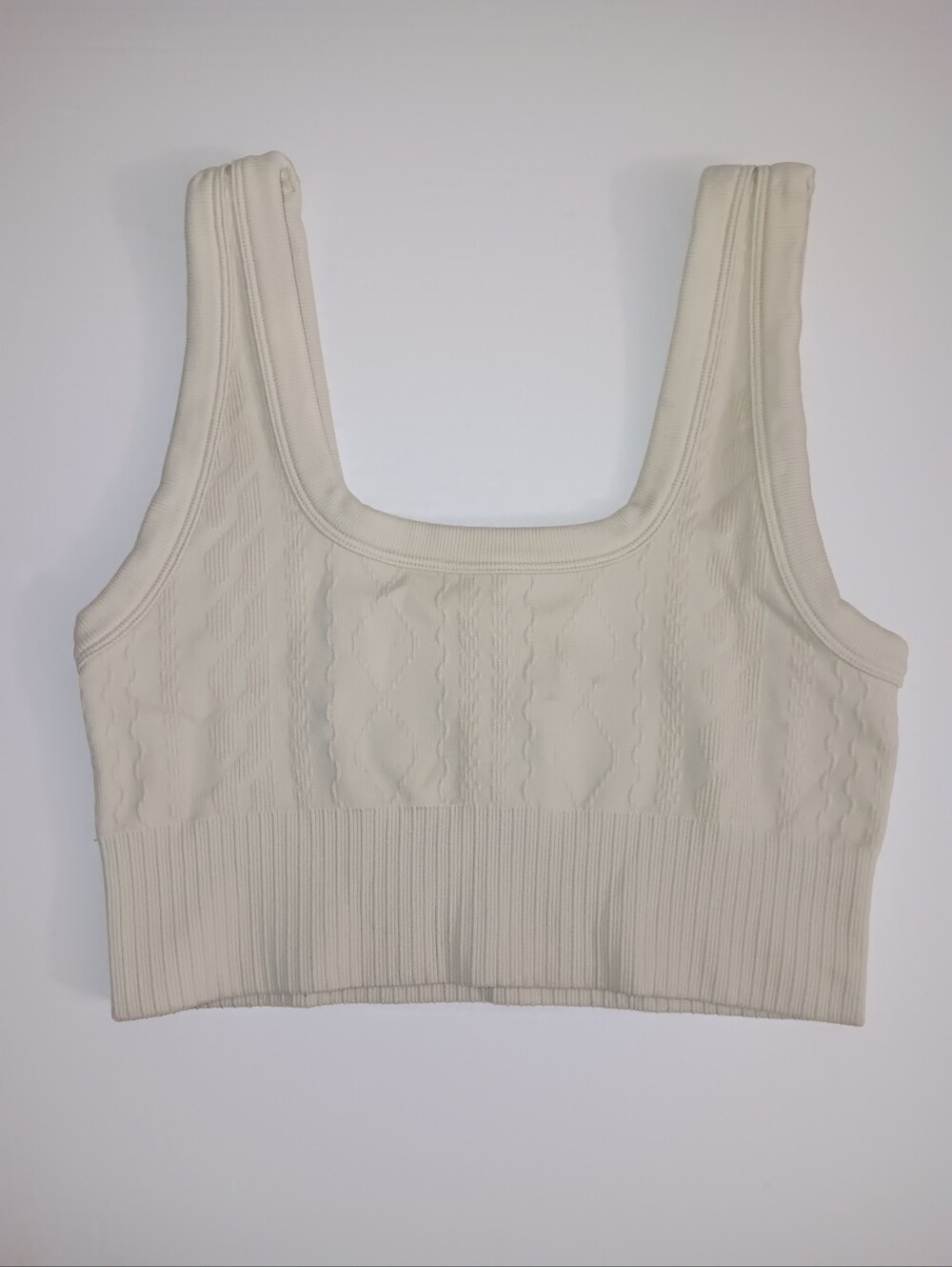 JoyLab Seamless Cable-Knit Crop Tank Top